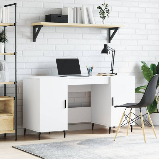 Bureau 140x50x75 cm bewerkt hout wit is nu te koop bij PeponiXL, paradijselijk wonen!